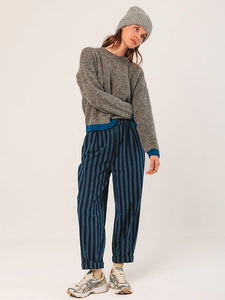 Indi & Cold Bi-colour relaxed knit Charcoal Blue
