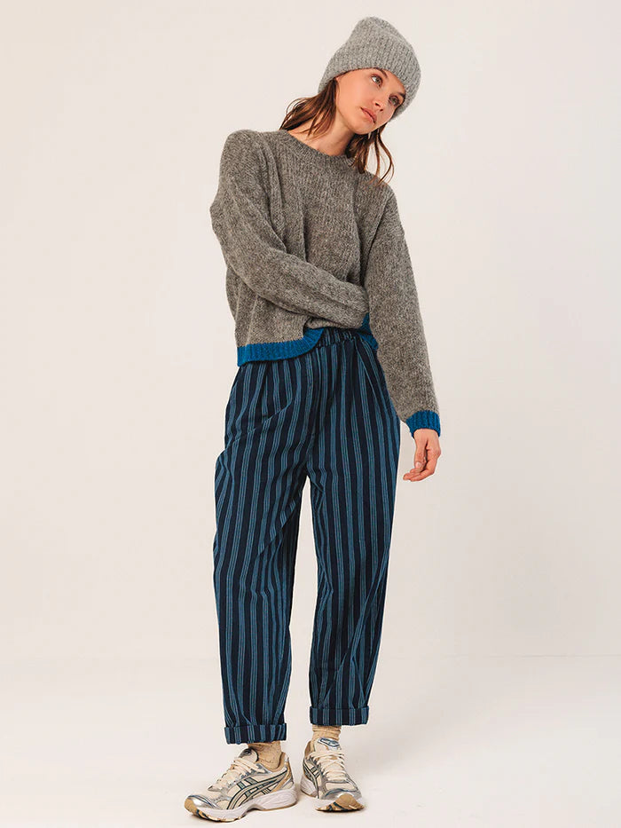Indi & Cold Bi-colour relaxed knit Charcoal Blue