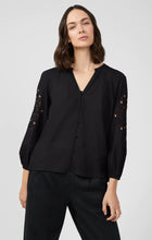 Load image into Gallery viewer, Great Plains Embroidered sleeve flannel blouse Black Multi
