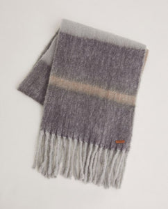 Yerse Patel soft striped scarf Grey
