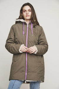 Rino & Pelle Javin reversible coat with faux fur Hunter & Birch