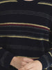 Nice Things Multi stripe round neck jumper Navy Multi