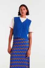 Load image into Gallery viewer, Compañia Fantastica Cable knit vest True Blue
