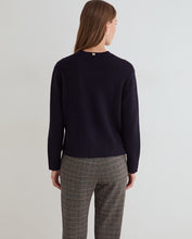 Load image into Gallery viewer, Yerse Detachable scarf sweater Navy
