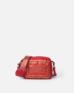 Biba Lovington metallic studded bag Frambuesa