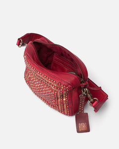 Biba Lovington metallic studded bag Raspberry