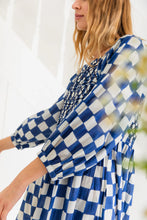 Load image into Gallery viewer, Bonté Luna chequered dress Lapis
