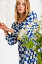 Load image into Gallery viewer, Bonté Luna chequered dress Lapis
