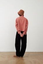 Load image into Gallery viewer, Orfeo Arnold multi stitch tie neck shirt Blush.
