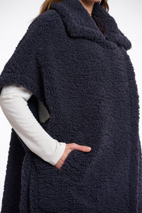 Rino & Pelle Luca teddy fur cape Night Grey