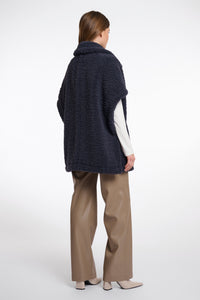 Rino & Pelle Luca teddy fur cape Night Grey