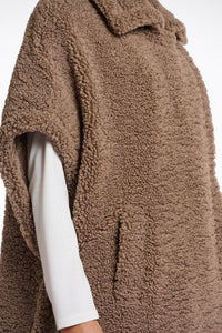 Rino & Pelle Luca teddy fur cape Toffee