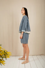 Load image into Gallery viewer, Bonté Marie cropped scalloped hem jacket Ticking Stripe - CW CW 
