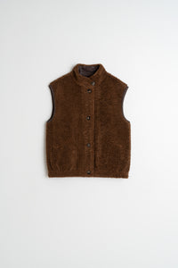 Indi & Cold Reversible shearling waistcoat Chocolate
