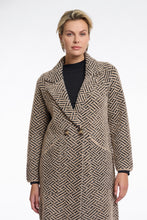 Load image into Gallery viewer, Rino &amp; Pelle Madina Jacquard knitted cosy coat Sand Graphic
