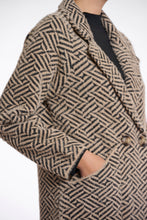 Load image into Gallery viewer, Rino &amp; Pelle Madina Jacquard knitted cosy coat Sand Graphic
