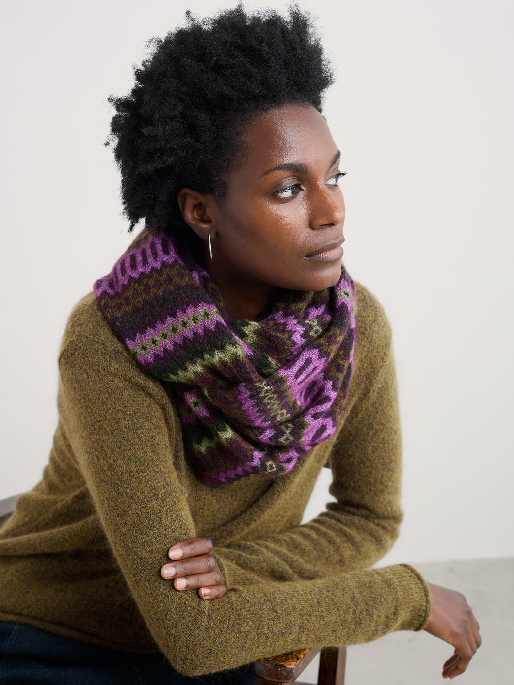 Seasalt Morning Cliff snood Modernist Grape Oak Mix