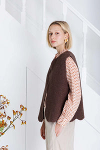 Bonté Naomi scallop edge knit gilet Cocoa