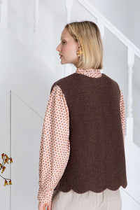 Bonté Naomi scallop edge knit gilet Cocoa