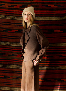 Bonté Naomi scallop edge knit gilet Cocoa