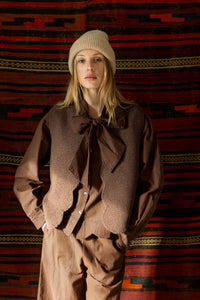 Bonté Naomi scallop edge knit gilet Cocoa