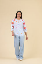 Load image into Gallery viewer, Handprint Dream Apparel Fiesta blouse White Multicolour - CW CW 
