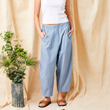 Load image into Gallery viewer, SUZY D Nerina ticking stripe barrel trouser Blue Stripe - CW CW 
