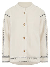 Load image into Gallery viewer, Nooki Poppy Borg embroidered jacket Cream
