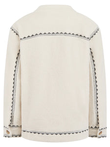 Nooki Poppy Borg embroidered jacket Cream