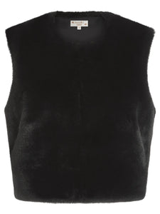 Nooki Edelweiss fur gilet Black