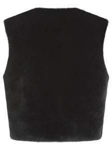 Nooki Edelweiss fur gilet Black