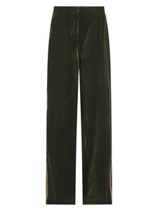 Nooki Phoenix luxe velvet trouser Olive