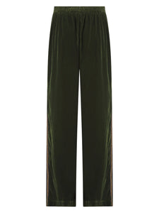 Nooki Phoenix luxe velvet trouser Olive