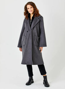 SUZY D Nova long blanket coat Anthracite