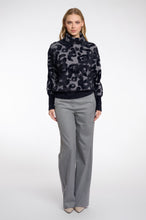 Load image into Gallery viewer, Rino &amp; Pelle Naura Leopard jacquard turtleneck jumper Grey Black
