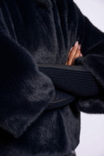 Load image into Gallery viewer, Rino &amp; Pelle Nesrin Faux fur cuff detail jacket Dark Navy
