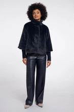 Load image into Gallery viewer, Rino &amp; Pelle Nesrin Faux fur cuff detail jacket Dark Navy
