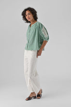 Load image into Gallery viewer, Orfeo Adrian Check blouse with lace - CW CW 
