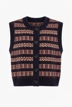 Load image into Gallery viewer, Orfeo Aliena patterned knit waistcoat Navy

