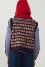 Load image into Gallery viewer, Orfeo Aliena patterned knit waistcoat Navy
