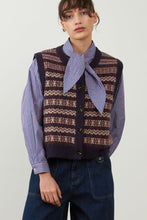 Load image into Gallery viewer, Orfeo Aliena patterned knit waistcoat Navy
