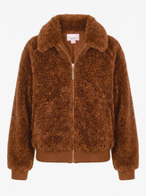 Load image into Gallery viewer, Nooki Otis teddy faux fur bomber Toffee
