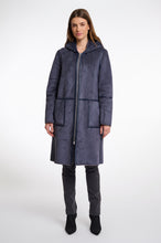 Load image into Gallery viewer, Rino &amp; Pelle Ova reversible faux fur hooded coat Night Grey
