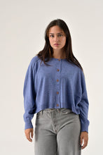 Load image into Gallery viewer, Orfeo Maelie speckled boxy knit cardigan Denim - CW CW 
