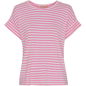 Marta striped top Bubblegum/White