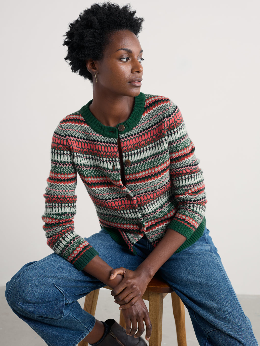Seasalt Percella Cove cardigan Weaving Needle Dark Forage Mix
