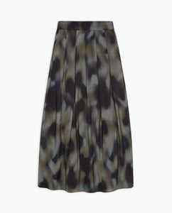 Yerse Blurry watercolour print skirt Khaki