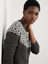 Load image into Gallery viewer, Seasalt Port Kinnis merino cardigan Wag Tail Coal Aran

