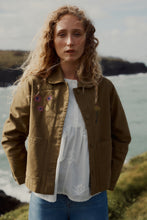 Load image into Gallery viewer, Seasalt Porth embroidered jacket Flora Embroidery Fern Moss
