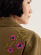 Load image into Gallery viewer, Seasalt Porth embroidered jacket Flora Embroidery Fern Moss
